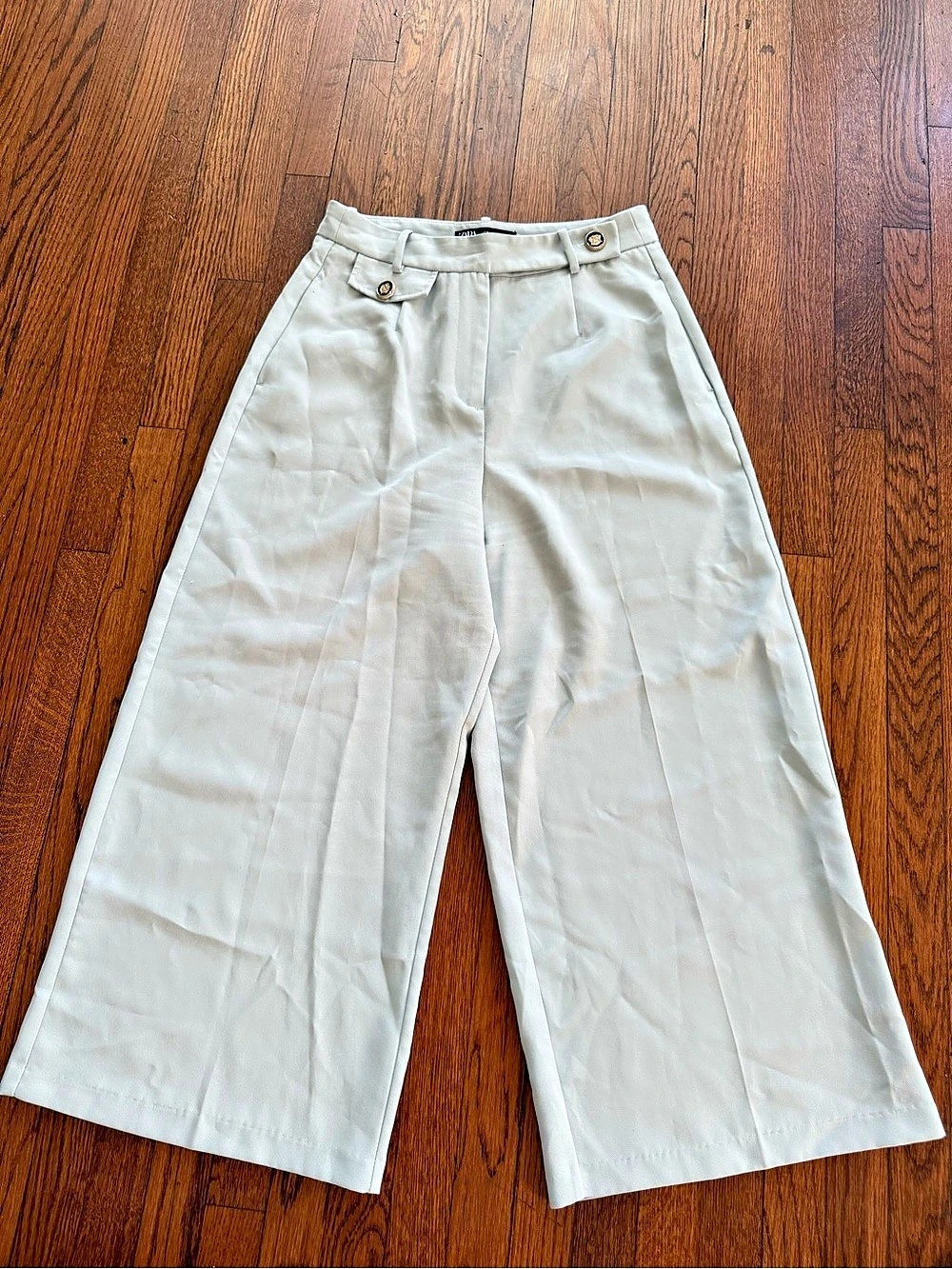 Zara Wide Leg Pants in White Size Medium